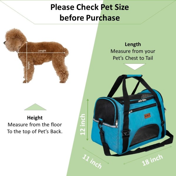 Pets AIRLINE Carrier for Cat Dog Rabbit Birds, Portable Folding Breathable Pet Carrier Airline Approved