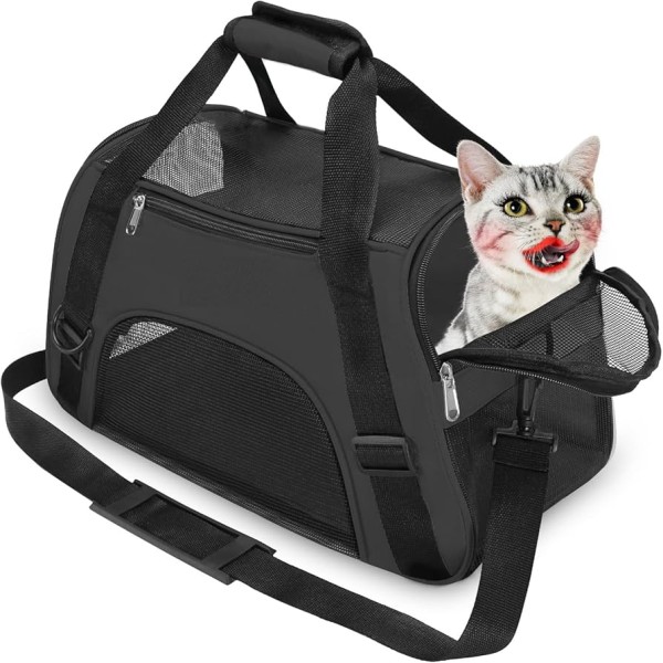 Pets AIRLINE Carrier for Cat Dog Rabbit Birds, Portable Folding Breathable Pet Carrier Airline Approved