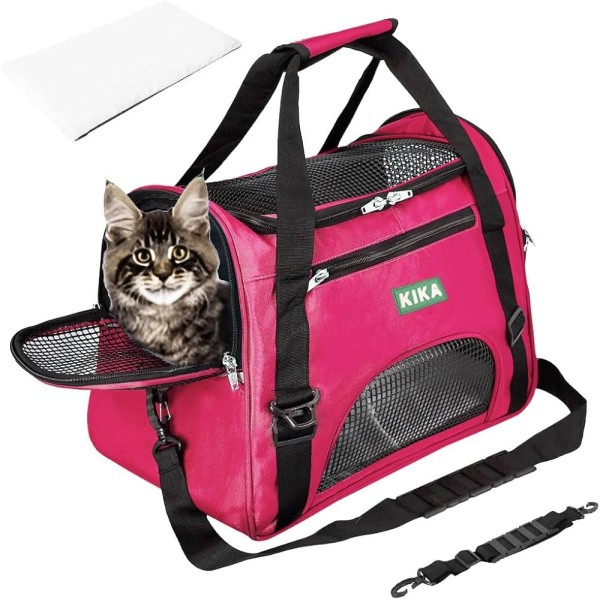 Pets AIRLINE Carrier for Cat Dog Rabbit Birds, Portable Folding Breathable Pet Carrier Airline Approved