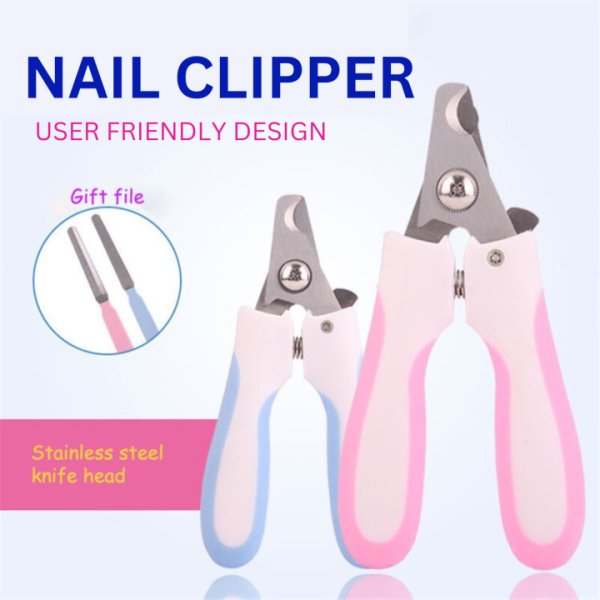 Cat Dog Nail Clipper with Nail File, Stainless Steel