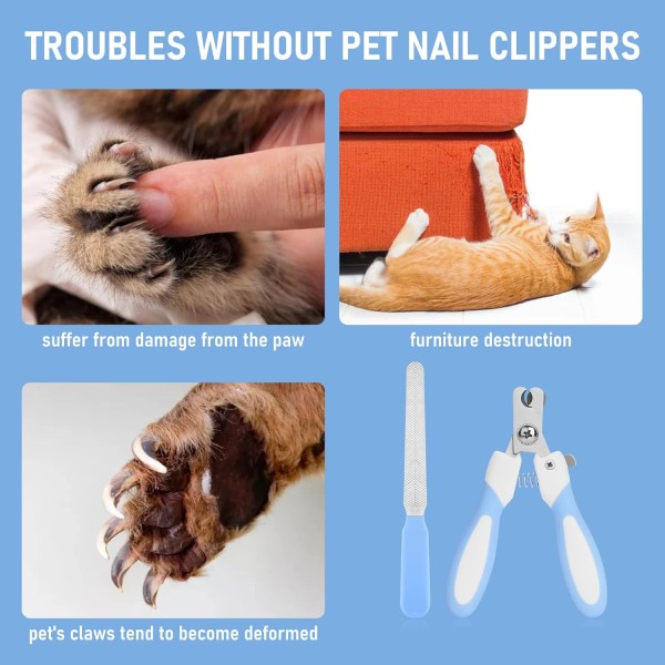 Cat Dog Nail Clipper with Nail File, Stainless Steel