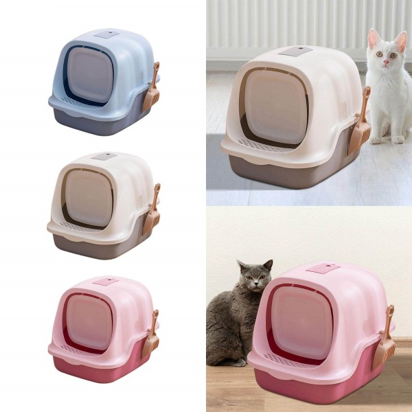 Cat Litter Box Covered Hooded Front Entry Fully Enclosed Litter