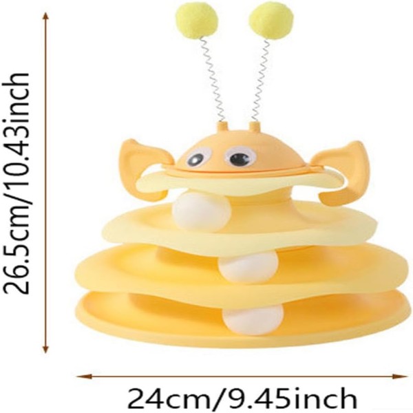 Interactive Cat Toy, 3-Layer Ball Track Tower with Rotating Turntable, Cat Puzzle Toys