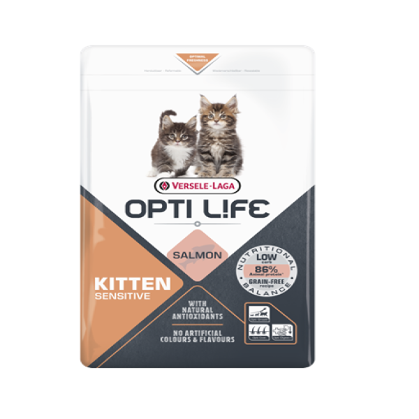 Opti Life Grain-Free Dry Cat Food Kitten Sensitive Salmon