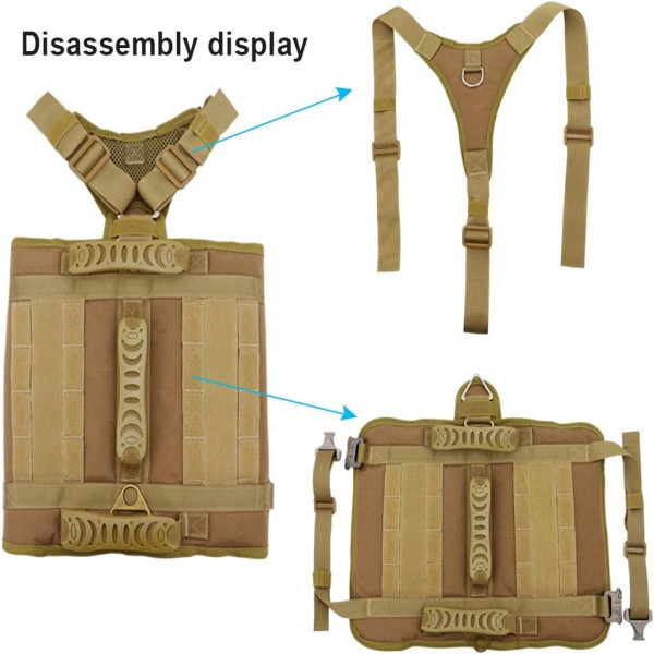 Tactical Dog Harness With Handle Military Pet Dog Molle Vest Harness
