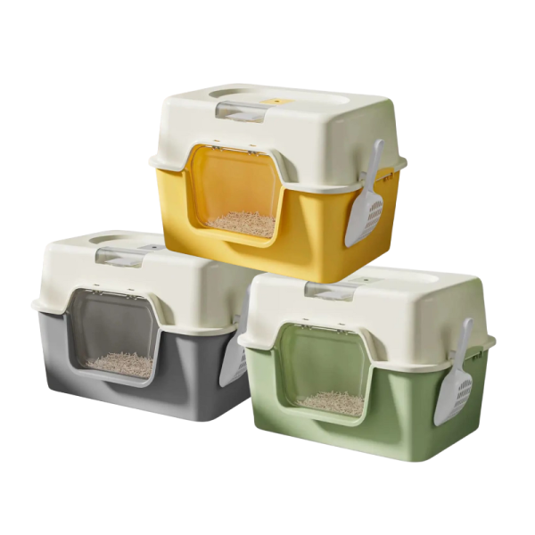 Cat Litter Box Detachable Design Odor Control 38x51.5x35.5cm with Free Scoop 1Pc