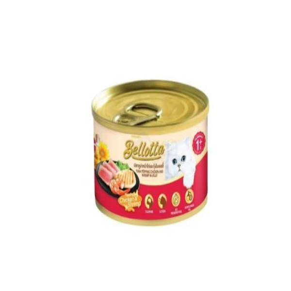 Bellotta Adult Can Tuna Topping Chicken and Salmon in jelly 85gm
