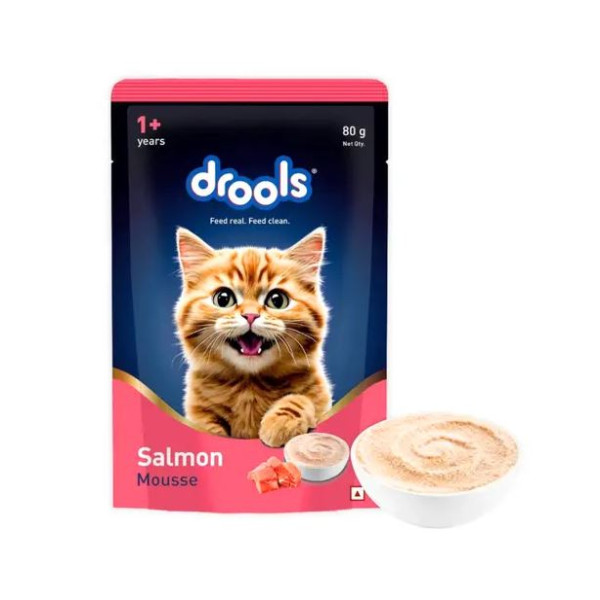 Drools Cat Pouch Food Kitten Salmon Mousse 80g | Cat Wet Food