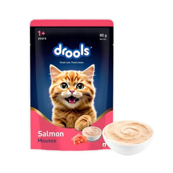 Drools Cat Pouch Food Adult Salmon Mousse 80g | Cat Wet Food