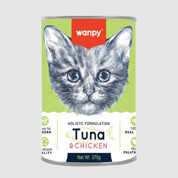 Wanpy Holistic Formulation Kitten Cat Can Food Tuna & Chicken 375g