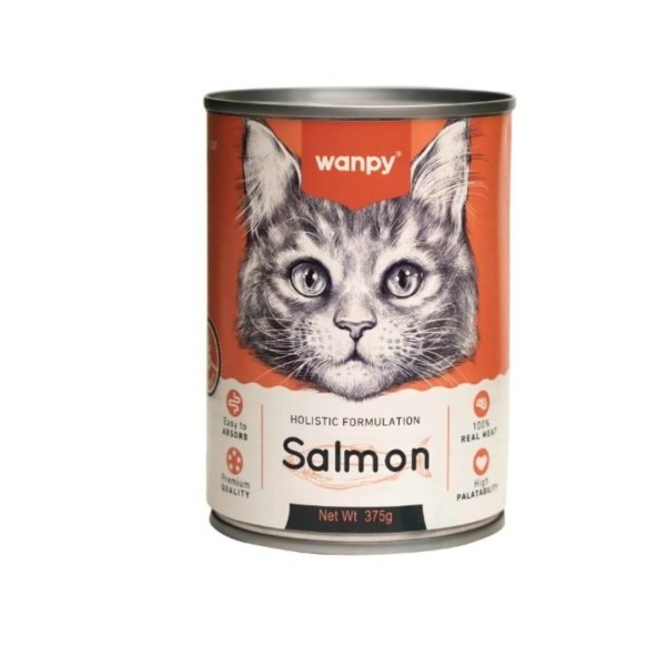 Wanpy Holistic Formulation Adult Cat Can Food Salmon 375g