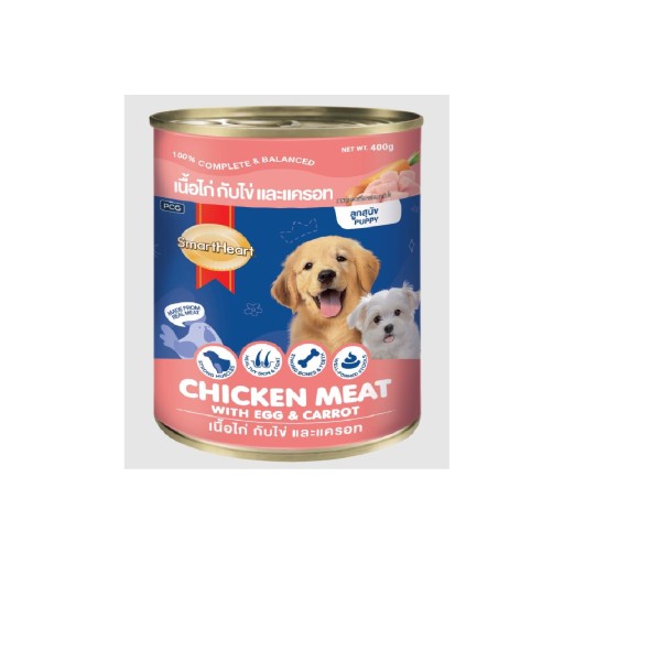 SmartHeart Dog Can Food Chicken Meat With Egg and Carrot 400gm