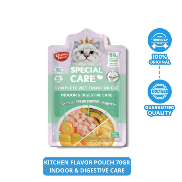 Kitchen Flavor Special Care - Indoor & Digestive Care Complete Wet Cat Food Pouch For All Life Stages 70g