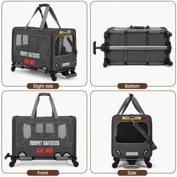Pet Bus Sightseeing Portable Large Capacity Trolley Bag for Pet Cat & Puppy