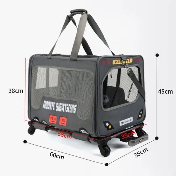 Pet Bus Sightseeing Portable Large Capacity Trolley Bag for Pet Cat & Puppy