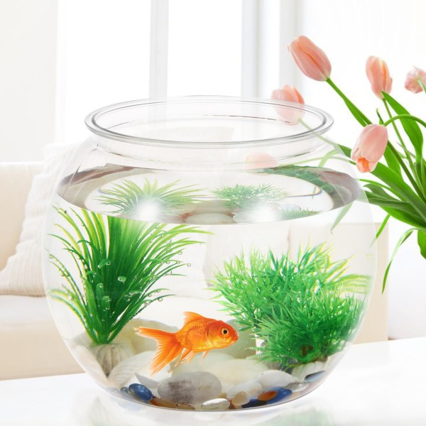 Plastic Round Aquarium Unbreakable Clear Fish Bowls for Small Fish