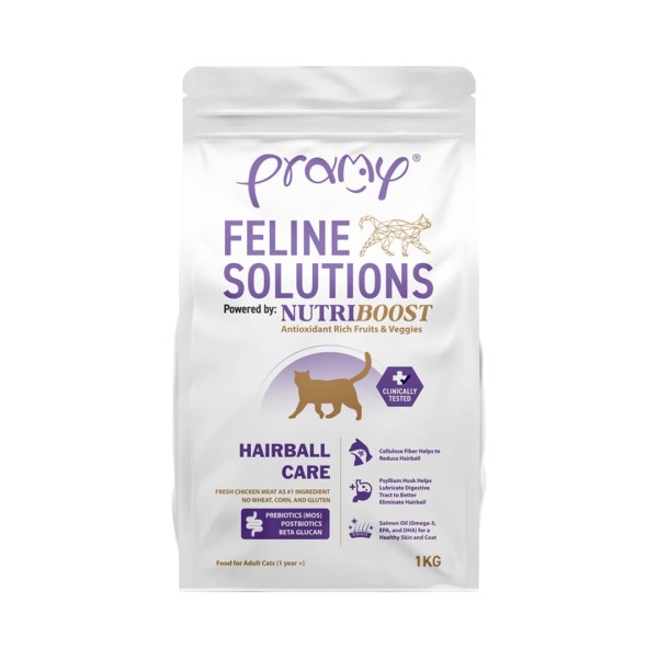 Pramy Feline Dry Cat Food Solutions Hairball Care -Nutriboost | Pramy Dry Cat Food