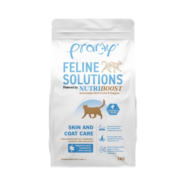 Pramy Feline Dry Cat Food Solutions Skin and Coat Care Care -Nutriboost | Pramy Dry Cat Food