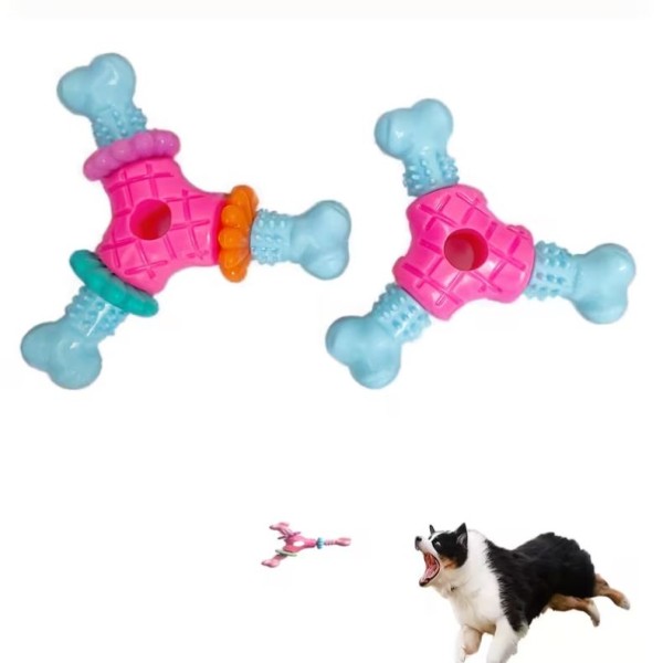 1pc Random Color And Style Interactive Triangle TPR Dog Chew Toy Bite