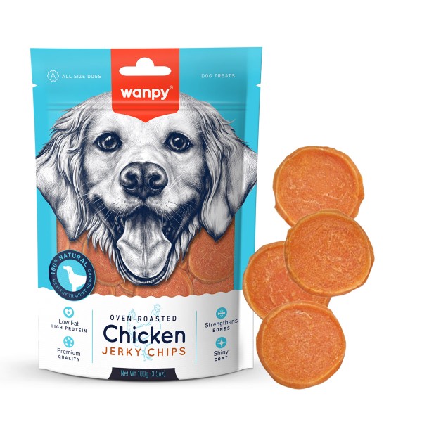 Wanpy Chicken Jerky Chips 100g | Wanpy Dog Treat
