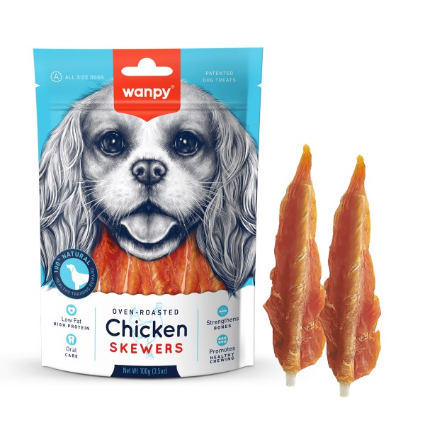 Wanpy Chicken Skewers Dog Treats 100g | Wanpy Dog Treat