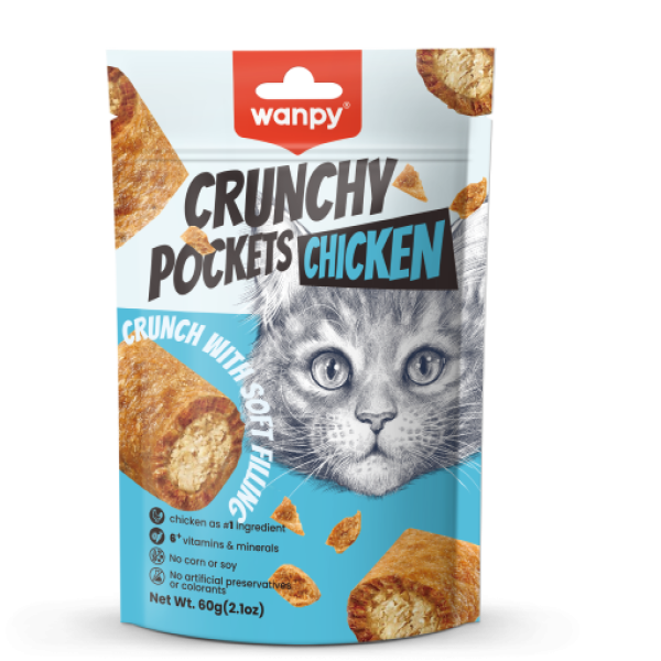 Wanpy Crunchy Pockets Chicken 60g | Wanpy Cat Treat