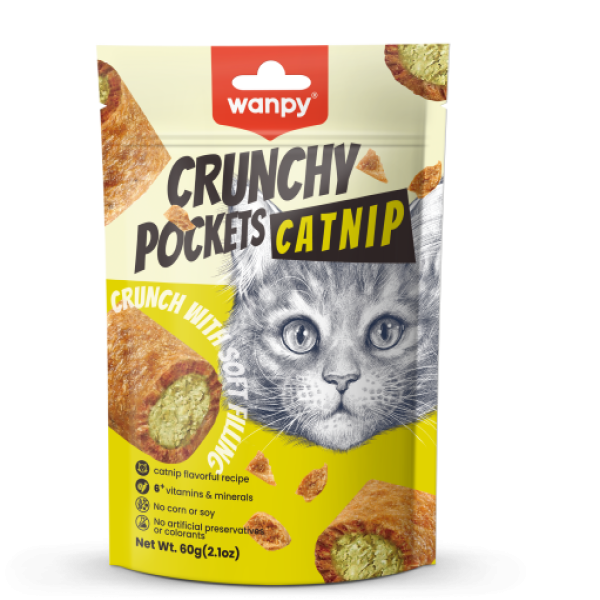 Wanpy Crunchy Pockets Catnip 60g | Wanpy Cat Treat