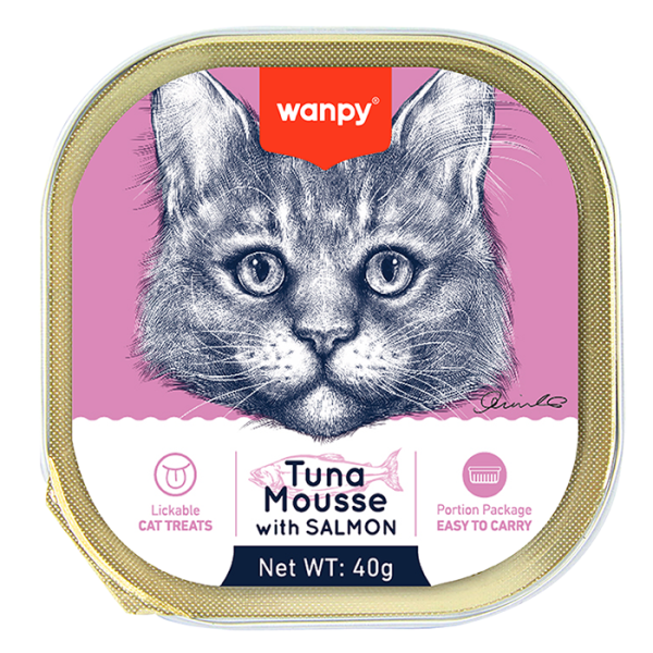 Wanpy Tuna Mousse With Salmon For Cat 40gm