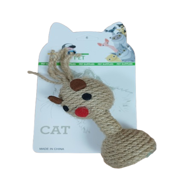 Rope Cat Toy with Cartoon Character Design