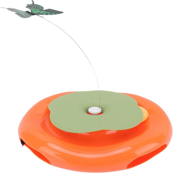 Rotating Electric Butterfly Cat Teaser Toy, 8.66x3.54 Inch Interactive Automatic Kitten Toy