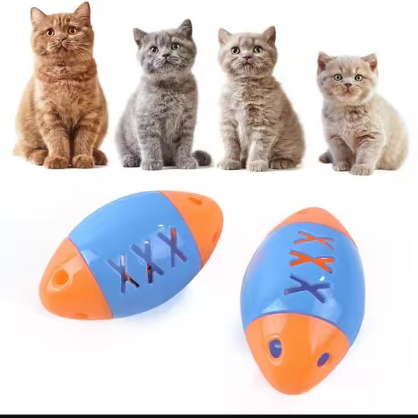 Pet Toy Supplies Fish-shaped Bell Football Ball Rugby
